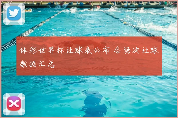 体彩世界杯让球表公布 各场次让球数据汇总